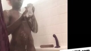 Double Penetration in the Shower with a Sex Toy Erome porn