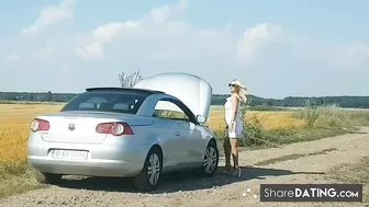 Stranger Fucks Big-Titted Blonde Mature Amateur in Car Erome porn